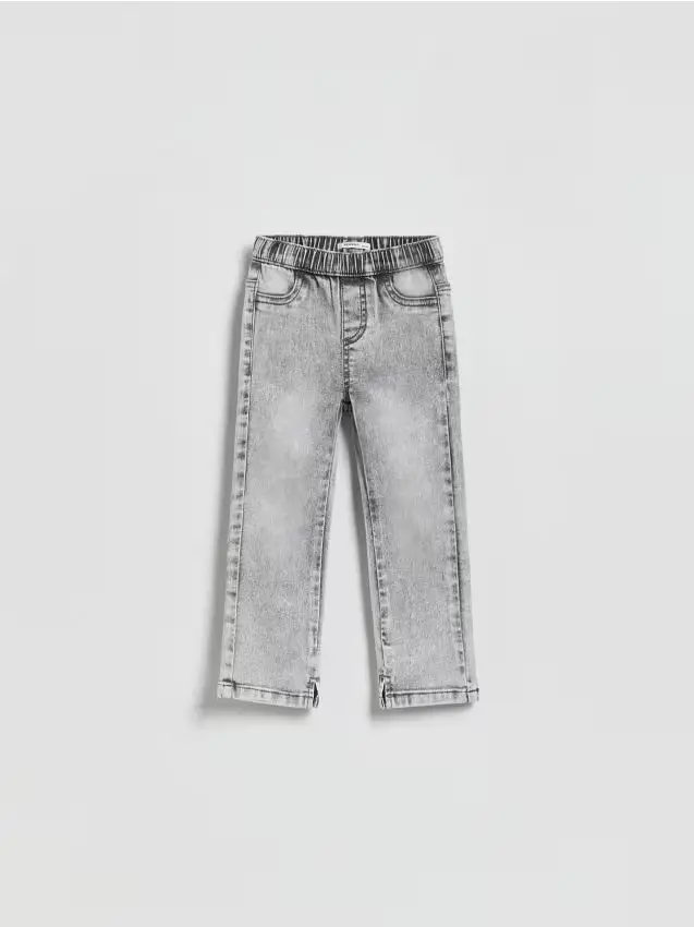Jeans straight con strappi - grigio chiaro