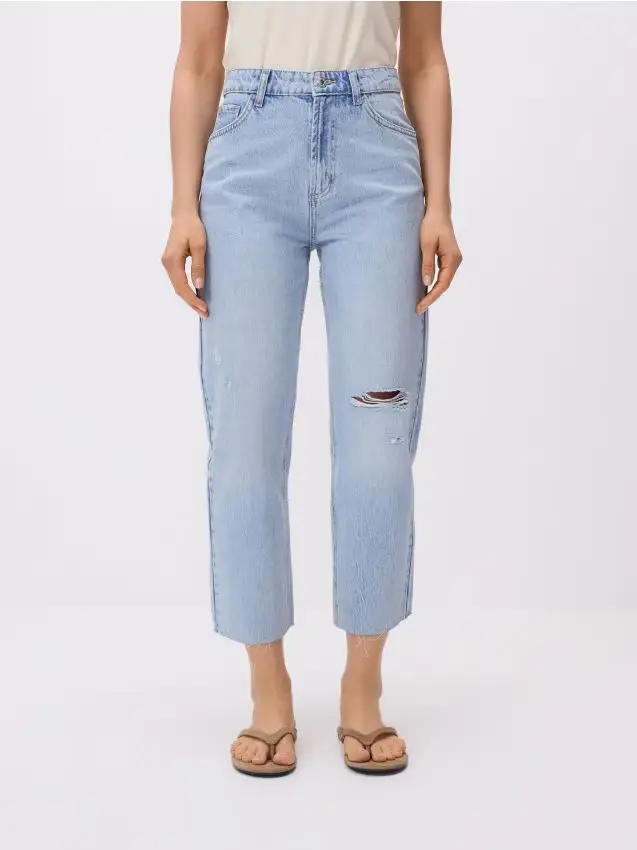 Jeans straight fit consumati - blu