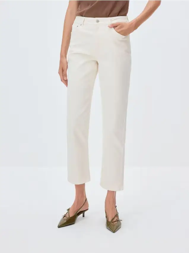 Jeans straight fit - panna