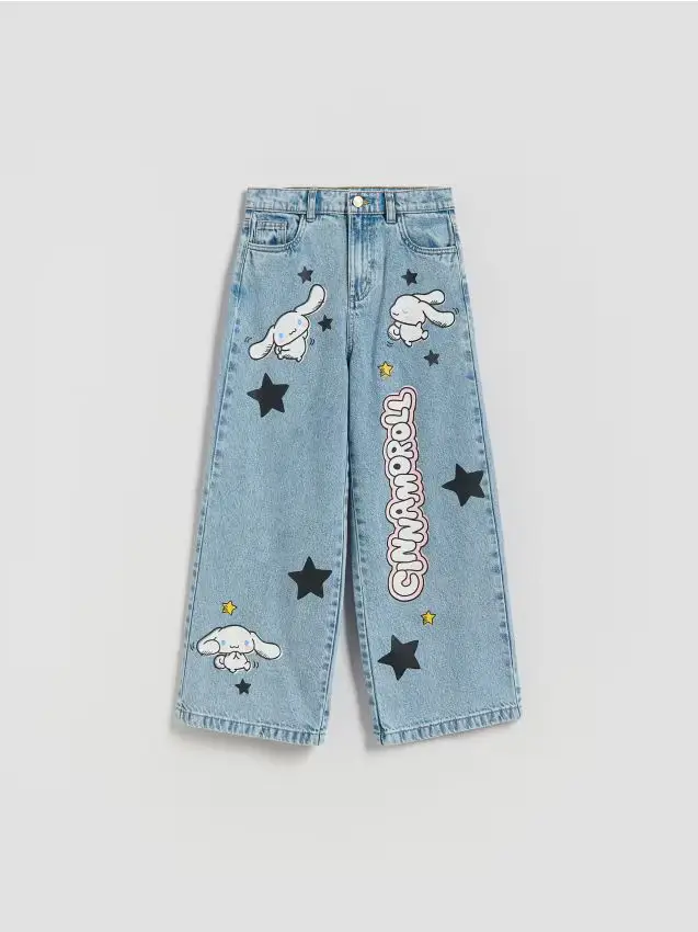 Jeans super wide leg Cinnamoroll - blu