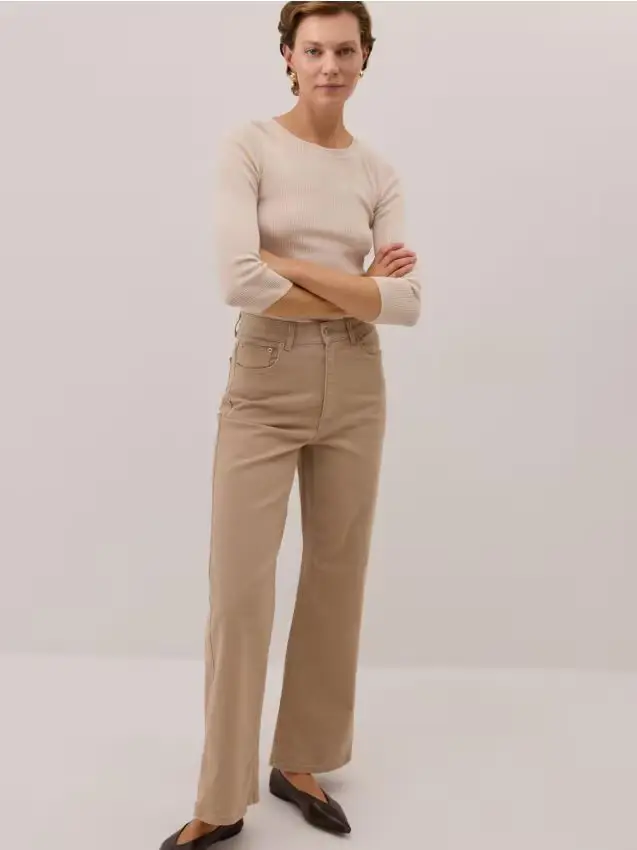 Jeans wide leg - beige