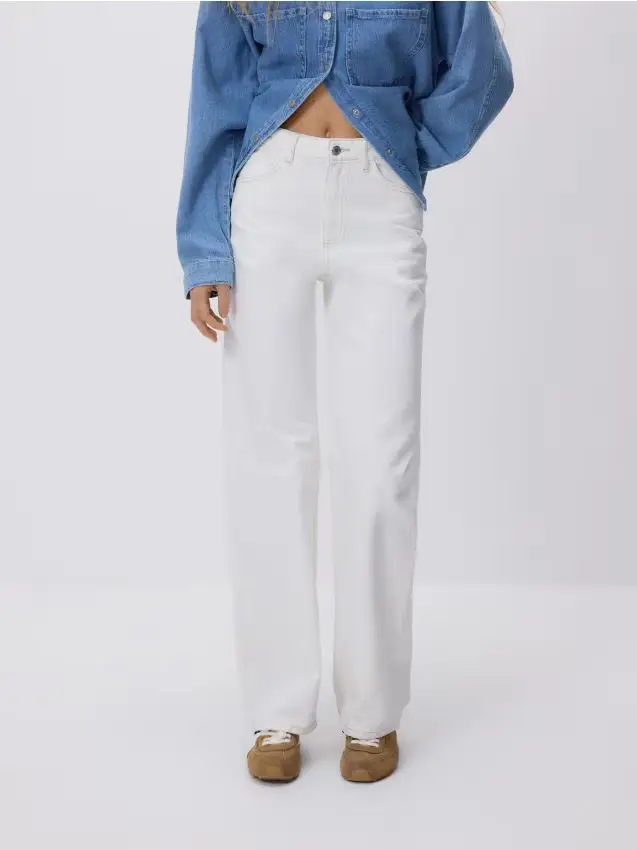 Jeans wide leg - bianco