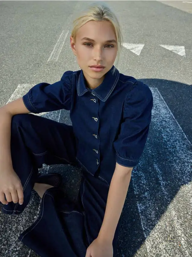 Jeans wide leg - blu scuro