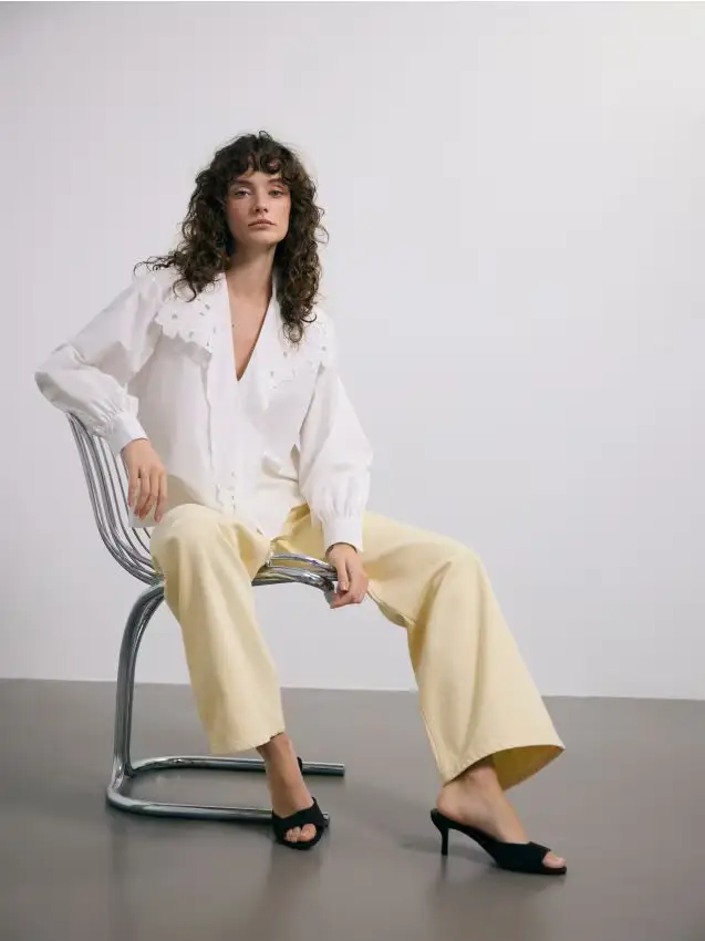 Jeans wide leg - giallo