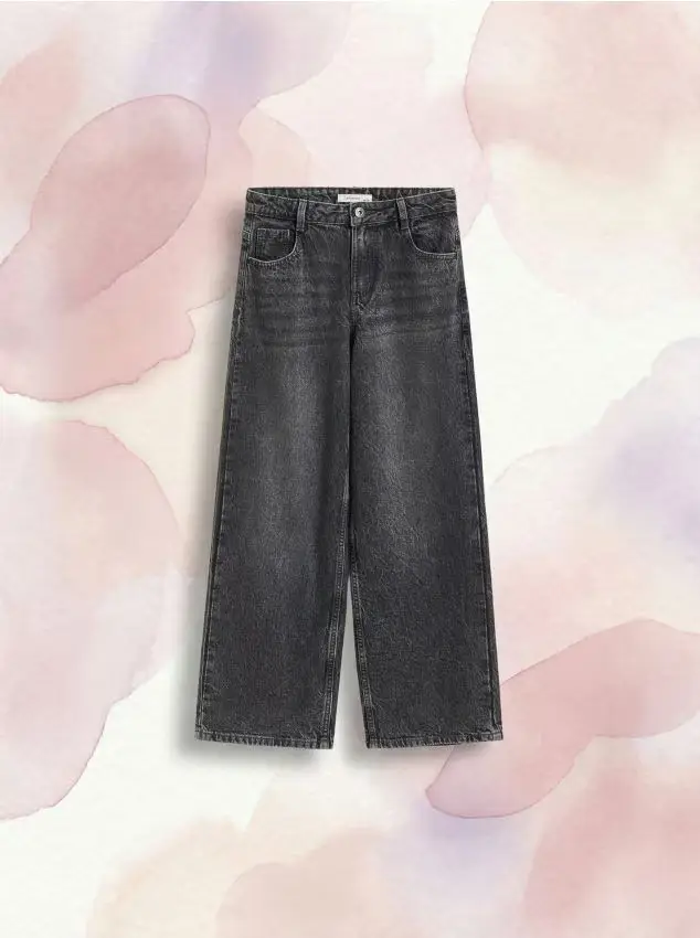 Jeans wide leg - grigio