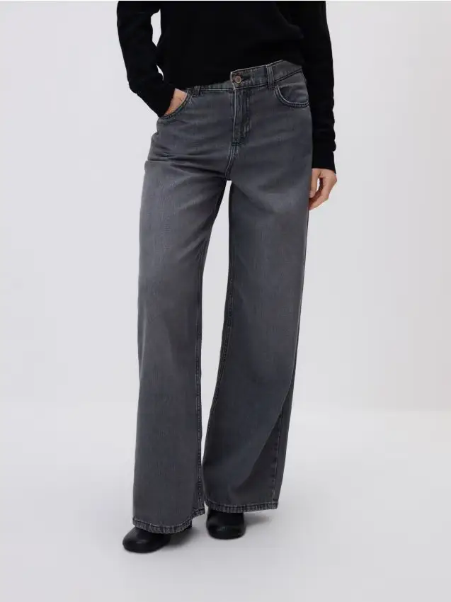 Jeans wide leg - grigio