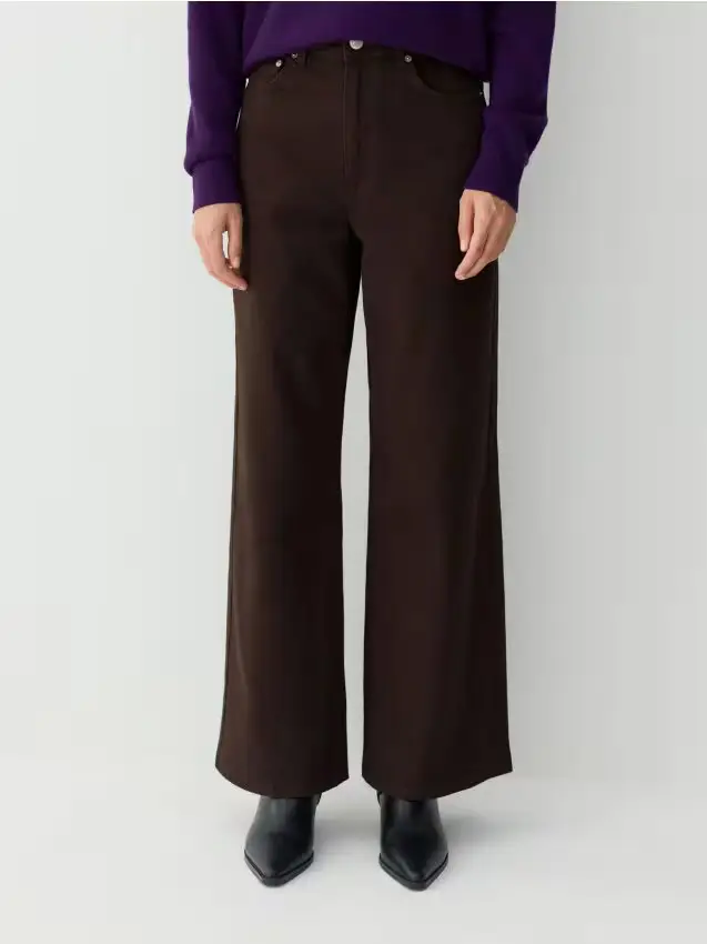 Jeans wide leg - marrone scuro
