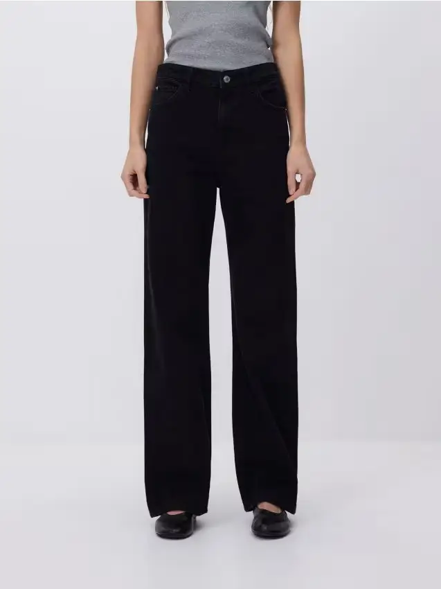 Jeans wide leg - nero