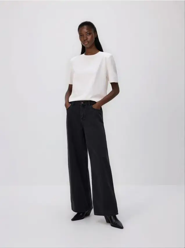 Jeans wide leg - nero
