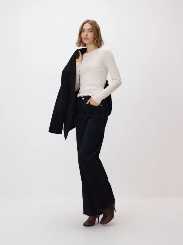 Jeans wide leg - nero