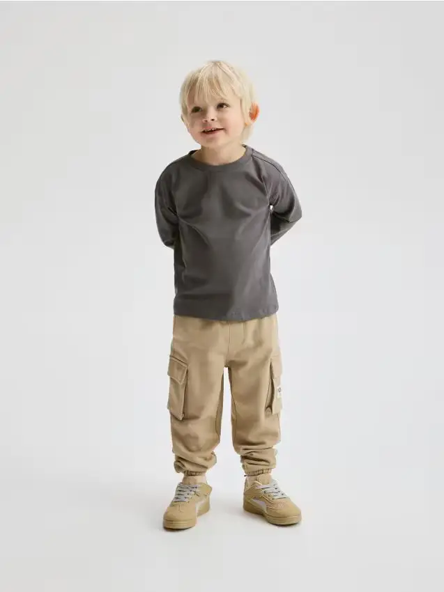 Jogger cargo in misto cotone - beige