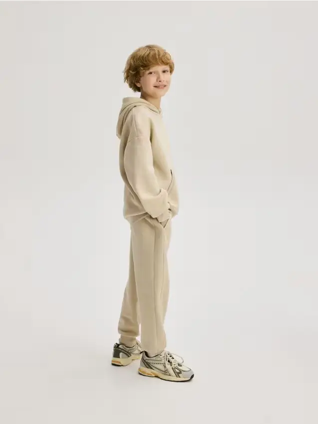 Joggers in cotone felpato - beige