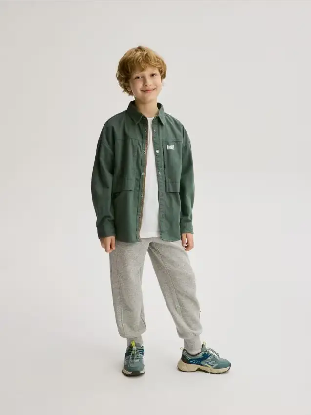 Joggers in cotone felpato - grigio chiaro