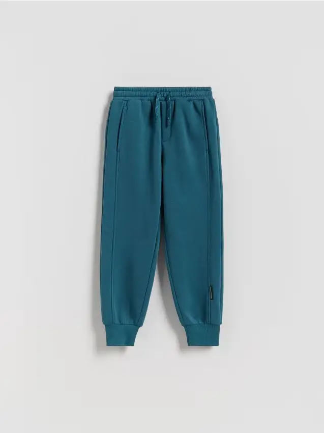 Joggers in cotone felpato - turchese scuro