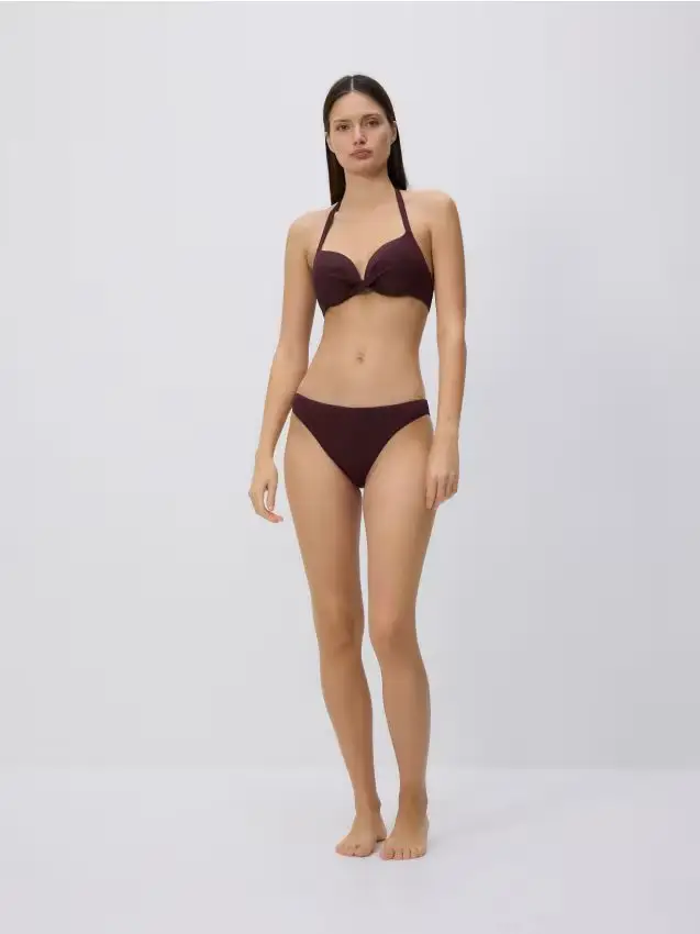 LADIES` BEACHWEAR BRIEFS - viola scuro