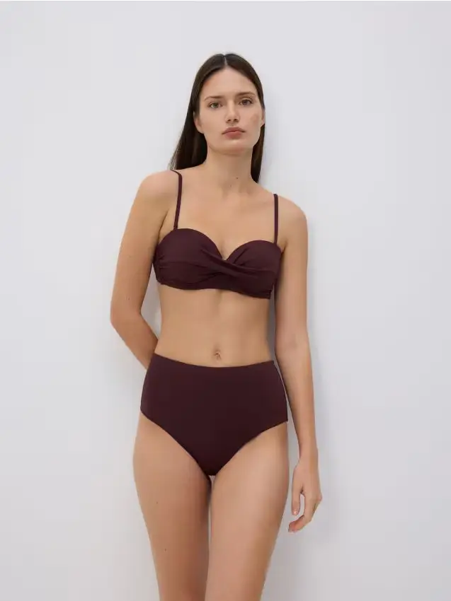 LADIES` BEACHWEAR BRIEFS - viola scuro