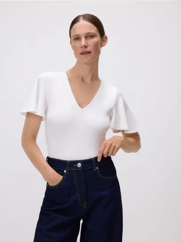 LADIES` BLOUSE BODY - bianco