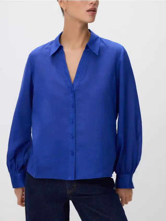 LADIES` BLOUSE - cobalto