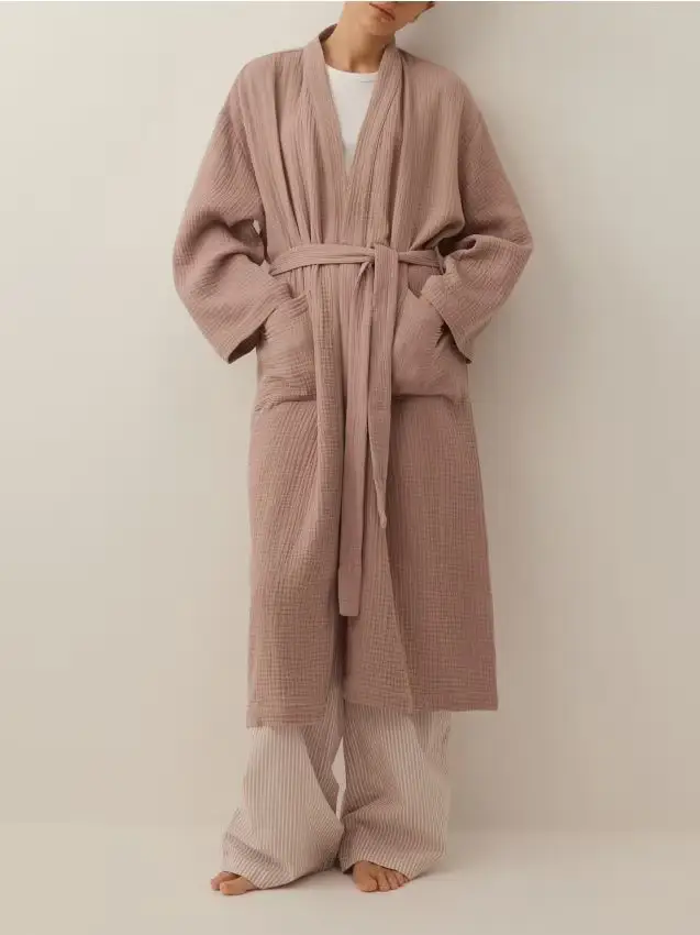 LADIES` DRESSING GOWN - caffè