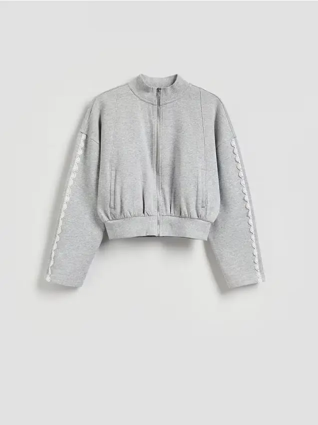 LADIES` JOGGING TOP - grigio chiaro