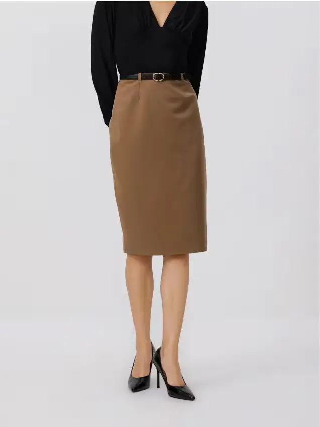 Ladies` skirt & belt - beige