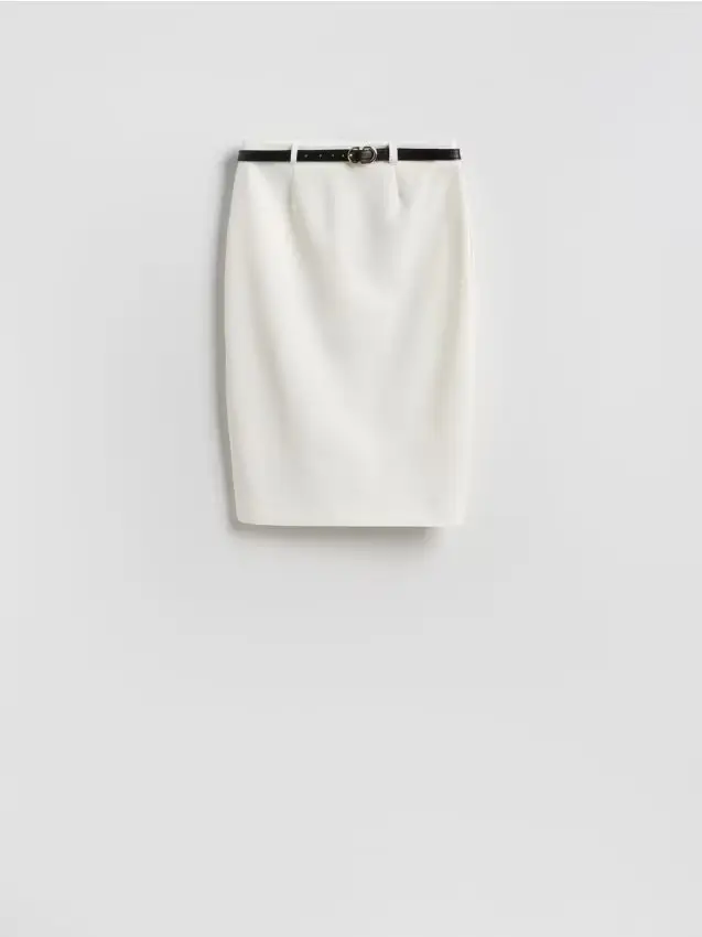 Ladies` skirt & belt - bianco