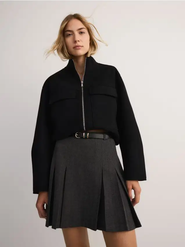 LADIES` SKIRT & BELT - grigio scuro