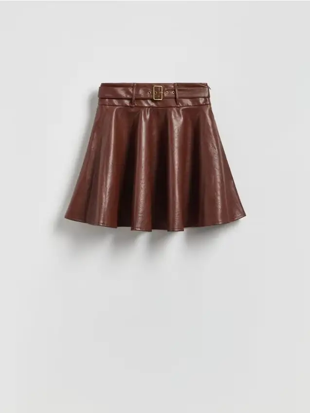 LADIES` SKIRT & BELT - marrone