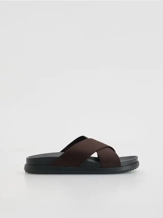 LADIES` STRAPPY SANDALS - marrone scuro