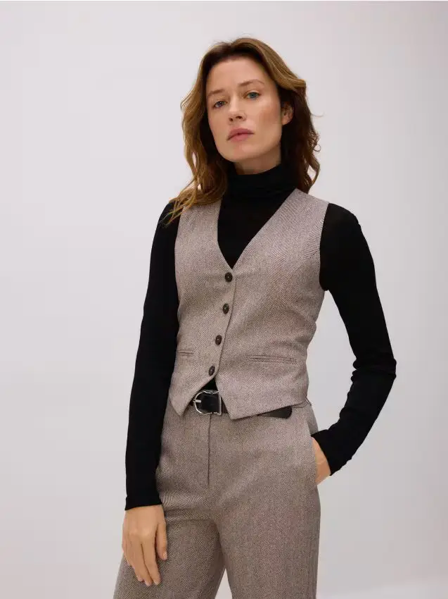 LADIES` VEST - caffè