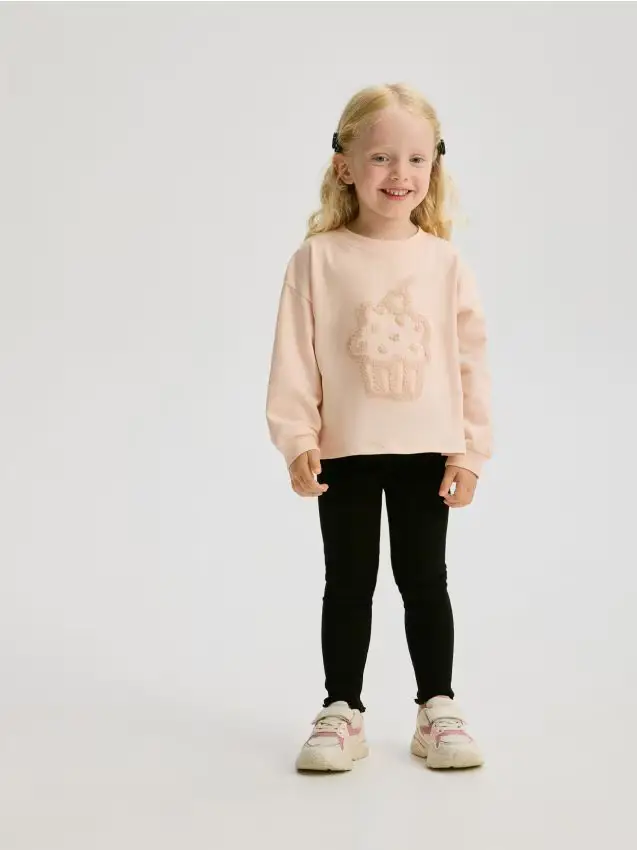 Leggings a costine - nero