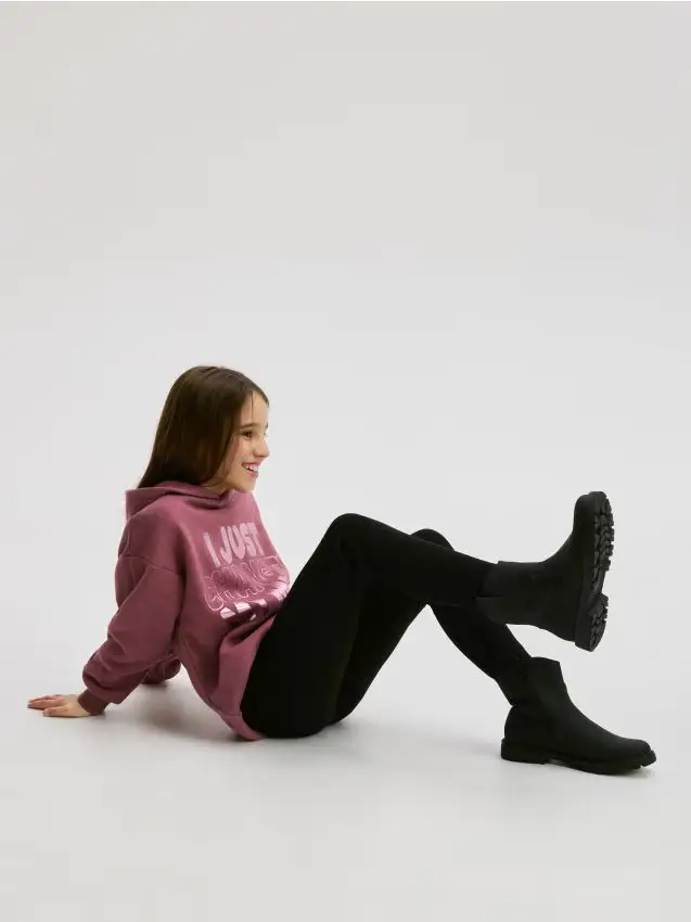 Leggings a costine - nero