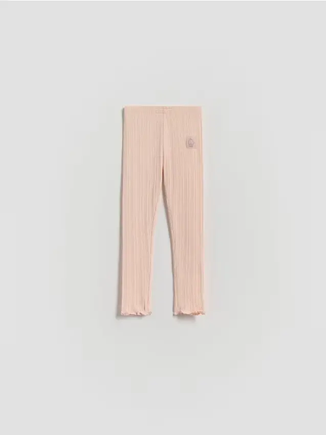 Leggings a costine - rosa pastello