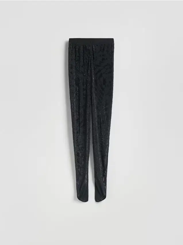 Leggings con applicazione decorativa - nero