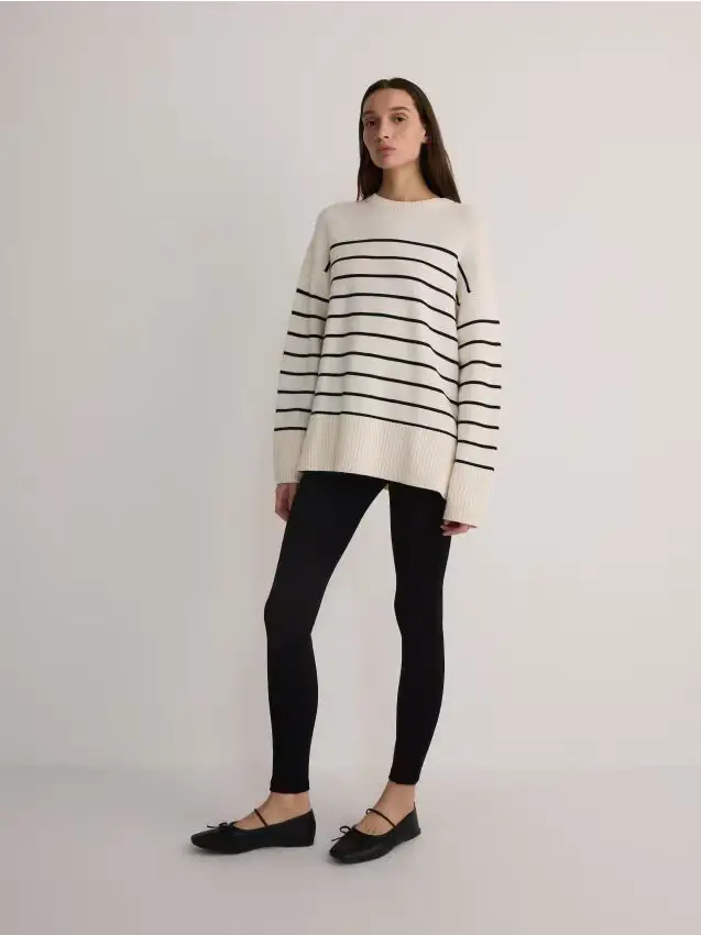 Leggings con impunture - nero