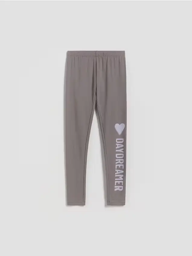 Leggings con slogan - grigio scuro