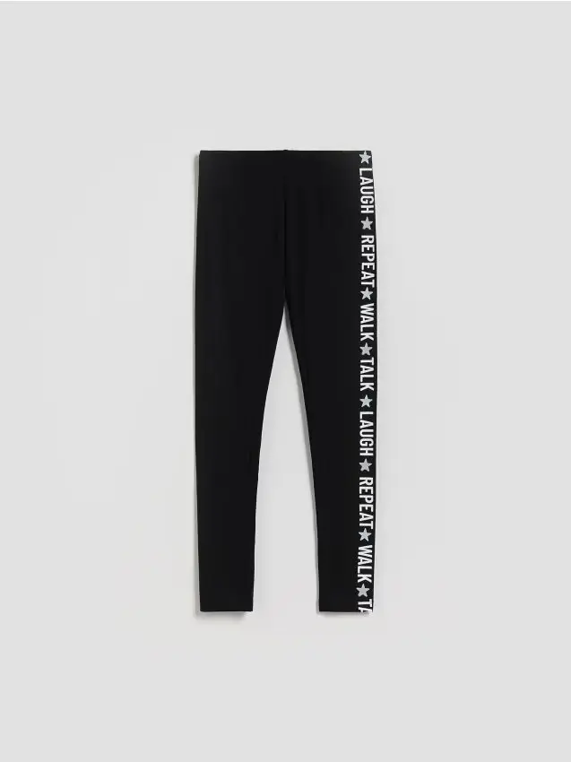 Leggings con slogan - nero