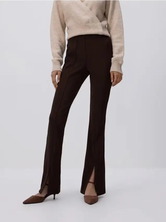 Leggings con spacco - marrone scuro