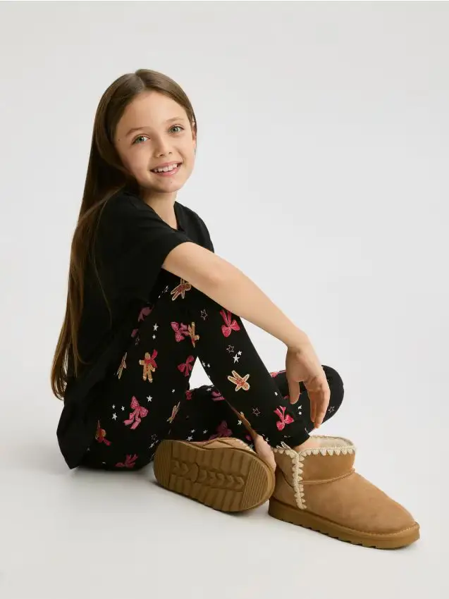 Leggings di Natale con fantasie - nero