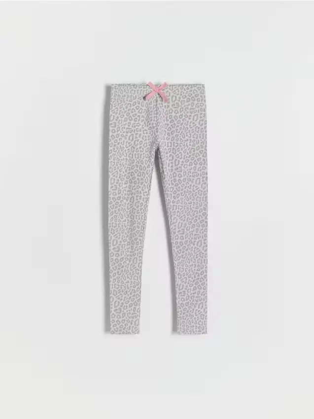 Leggings fantasia con fiocco - grigio chiaro