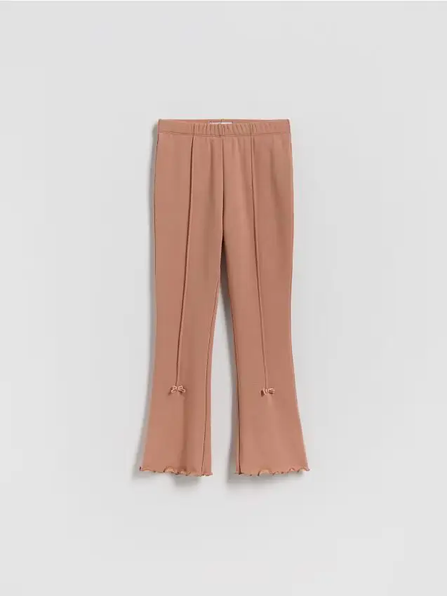 Leggings flare imbottiti con fiocchi - caffè