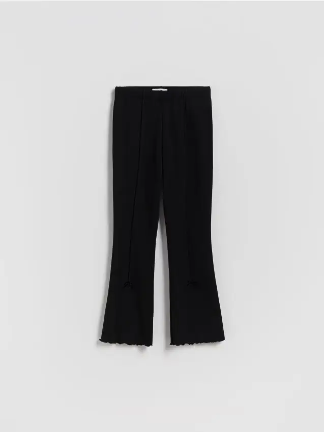 Leggings flare imbottiti con fiocchi - nero