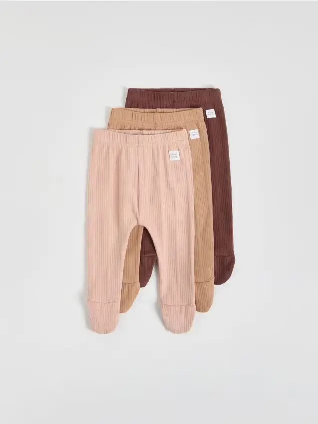 Leggings in cotone 3 pack - caffè