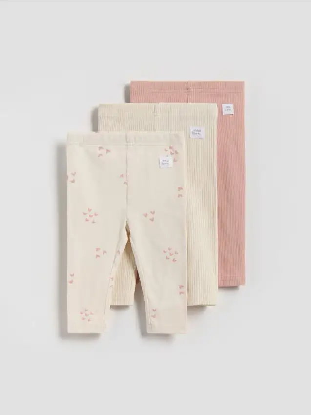 Leggings in cotone 3 pack - panna