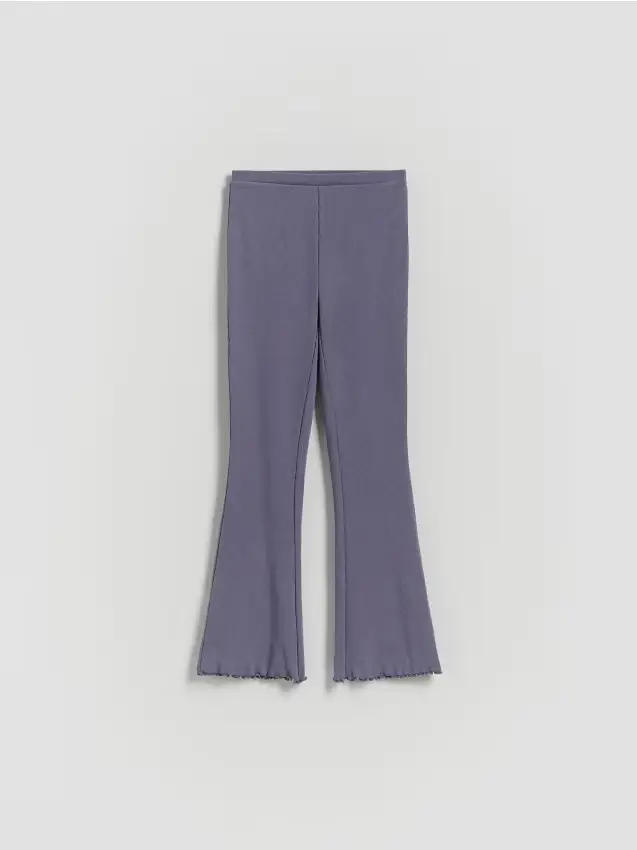 Leggings in jersey a costine - blu