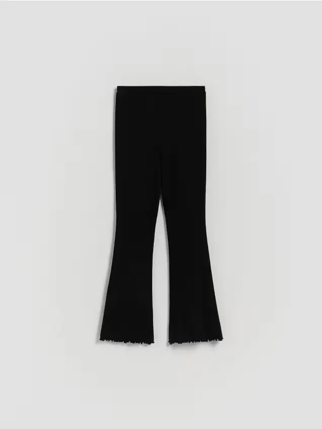 Leggings in jersey a costine - nero