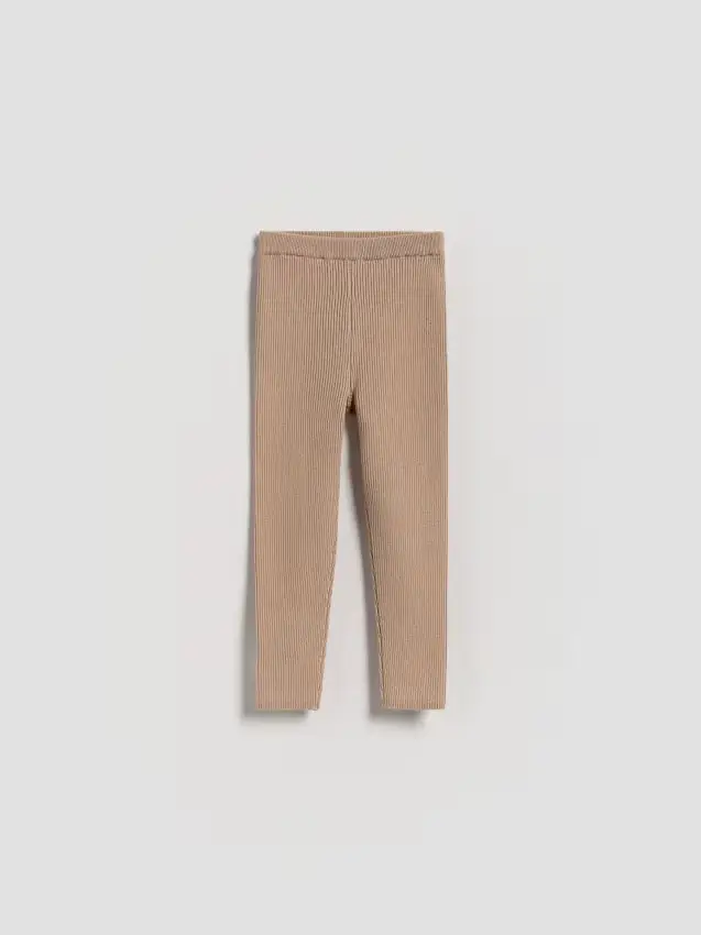 Leggings in maglia con viscosa - beige