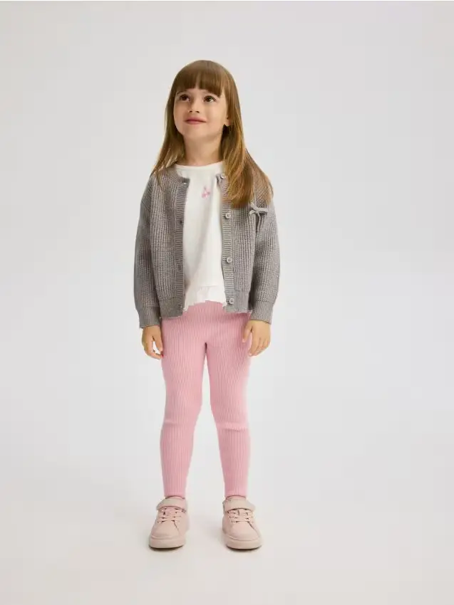 Leggings in maglia con viscosa - rosa