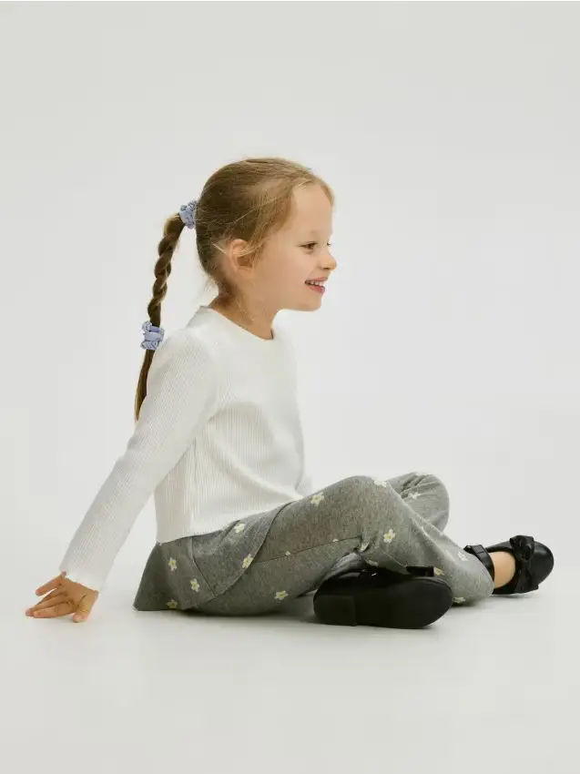 Leggings in misto cotone floreale - grigio scuro