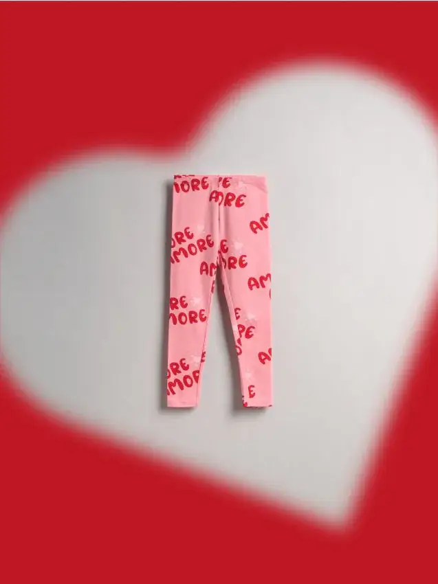 Leggings in misto cotone stampati - rosa